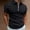 F-750Black, variant on ZHOGXU Men's Polo Shirt Short Sleeve Lapel Half Zipper Solid Color Stylish Comfortable Blouse For Casual Daily Wear,Black,L