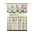thumbnail image 2 of Achim Tattersall Window Curtain Tier Pair and Valance Set - 58" x 24" - Grey, 2 of 4