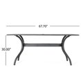 thumbnail image 5 of Noble House Austin 67.7" Cast Aluminum Patio Dining Table in Shiny Copper, 5 of 10