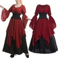 thumbnail image 2 of Women's Witch Dress Ruffled Maxi Gown High Elastic Waist Halloween, 2 of 7