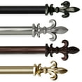 thumbnail image 2 of Contemporary Home Living 129" Black Solid Contemporary Double Curtain Rod, 2 of 2