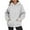 Light Gray_A12#730, variant on Homozy Grey Hoodie for Women Long Sleeve Sweatshirts with Kangaroo Pocket Loose Fit Pullover Solid Color Basic Trendy Hooded Sweatshirts Light Gray 2XL
