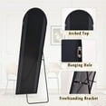 thumbnail image 4 of Anyrose 59"x 16" Arched Full Length Floor Mirror Wall-Mounted Mirror with Metal Frame, Black, 4 of 6