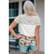 thumbnail image 1 of ABPHQTO Camiseta con bolsillo en bloques de colores de camuflaje para mujer, 1 of 5