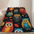 thumbnail image 6 of Colorful Owl Design Lightweight Flannel Printed Blanket - Ultra Soft & Warm, All-Season Cozy Plush for Couch, Bed, Office, Camping Nap - Perfect Decorative Gift, 6 of 10