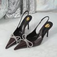 thumbnail image 5 of Aobny Stiletto Womens Shoes Closed Toe Heels Heels Pumps Shoes High Heels Shoes Brown Pointy Toe Ankle Strap Soft Toe Summer Shoes for Women,Size 40, 5 of 9