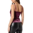 thumbnail image 3 of INSPIRE CHIC Camisole à Bretelles Spaghetti en Velours et Dentelle pour Femme P Rose Violet, 3 of 6