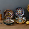thumbnail image 2 of Artmica Porcelain Boho Pasta Bowls, Ceramic Salad Bowls Set of 4, 32 oz Colorful Bowls Set, 2 of 9