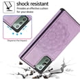 thumbnail image 5 of Design for Samsung Galaxy Note 20 5G Wallet Phone Case with Tempered Glass Screen Protector Credit Card Holder Slot PU Leather Stand Kickstand Magnetic Flip Protective Cover Cases Purple, 5 of 12