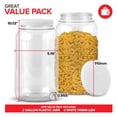 thumbnail image 2 of Stock Your Home 1 Gallon Clear Plastic Jars with Lids (2 Pack) 128 oz Wide Mouth Large Jar with Lid, Big Container for Candy, Cookies, Arts & Crafts, Bartender Money Tips, Kitchen & Pantry Storage, 2 of 7