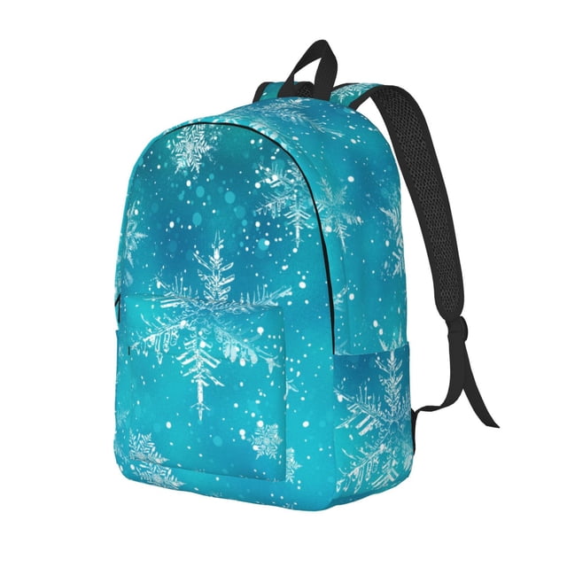 Disketp Christmas Snow Mochila de Lona Estampada, Mochila Escolar de Viaje Ligera para Estudiantes y Portátil-Small