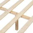 thumbnail image 5 of Christopher Knight Home Queen Bed Frame with White Woven Leather Headboard, Solid Wood, Natural Finish, 5 of 10