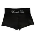 thumbnail image 3 of Born to Die Black Secret Black Supportive Rib Waistband Spandex Activewear Loungewear  Mini Shorts, 3 of 3