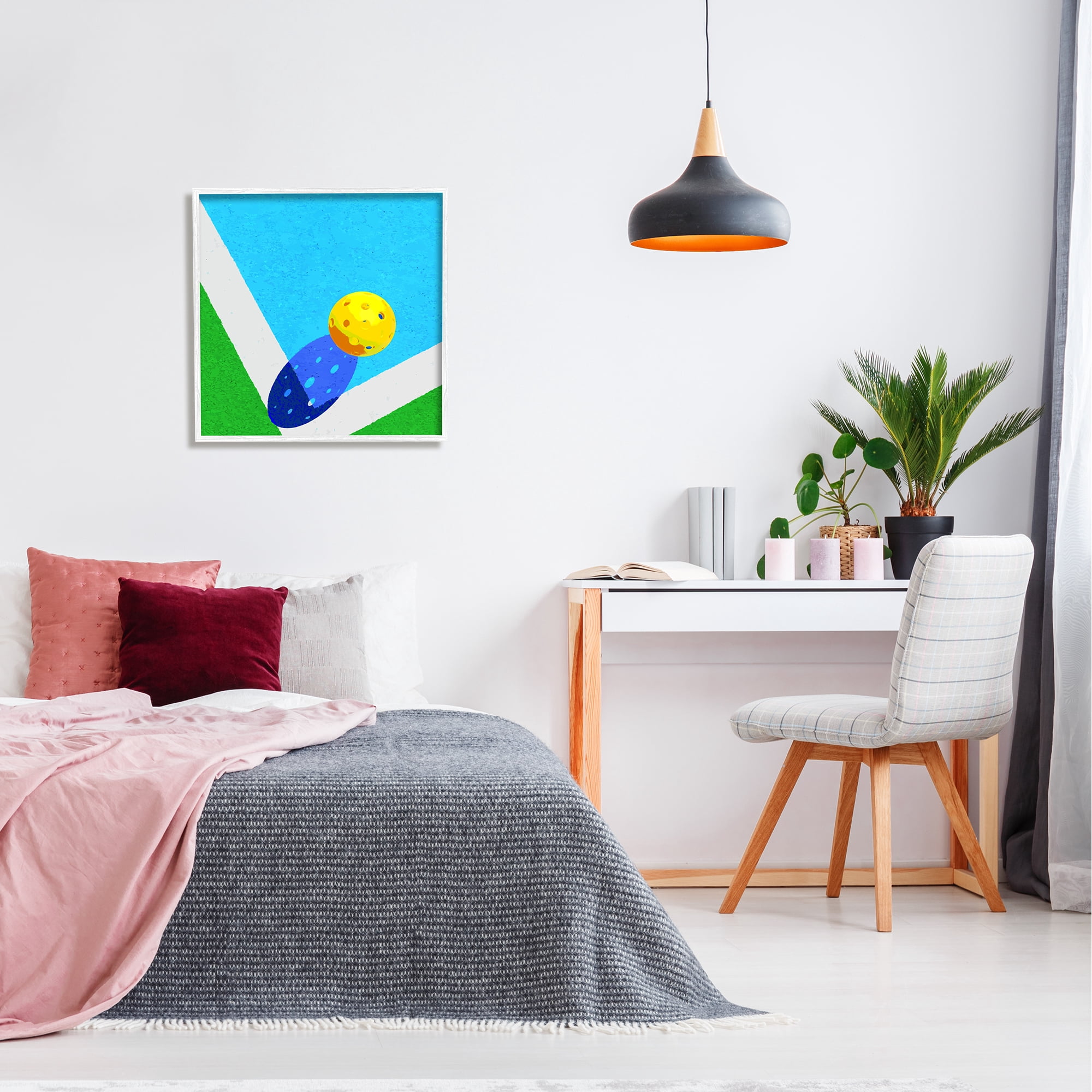 Stupell Industries Wiffle Ball Court Abstract Sports Sports Painting White Framed Art Print Wall Art