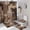 Tan Brown, variant on 4PCS Fishing Shower Curtain Sets with Rugs, Rustic Fish Theme Rules Cabin Waterproof Bathroom Accessories with Non-Slip Bath Rugs, Toilet Lid Cover Bath Mat and 12 Hooks, Home Decor 72" X 72"