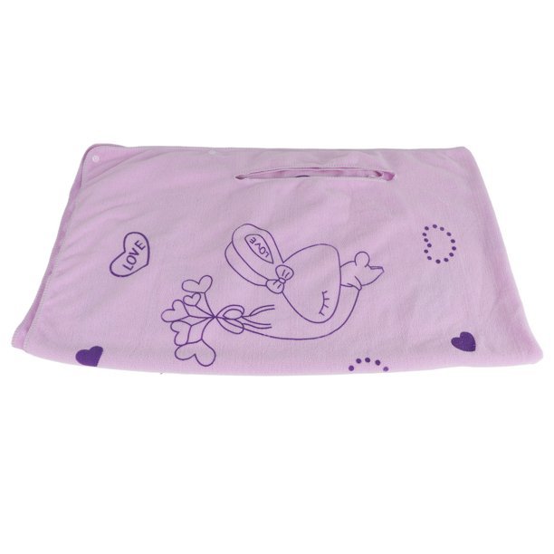 Toalla de baño para mujer de fibra superfina, toalla femenina transpirable y usable con correas, cubierta de borde, accesorios de baño, color morado claro, 80x135cm/31.50x53.15in