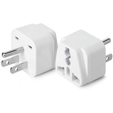 Universal to American Outlet Plug Adapter, 2 Pack, Canada Universal Travel Plug Adapter, 2 pc, UK to US Adapter, US Plug Adapter, US Travel Adapter, Plug Converter, Universal Travel Adapter