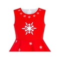thumbnail image 4 of Girls Dress Red Snowman Snowflake Christmas Party New Year Sleeveless 7 Years, 4 of 6