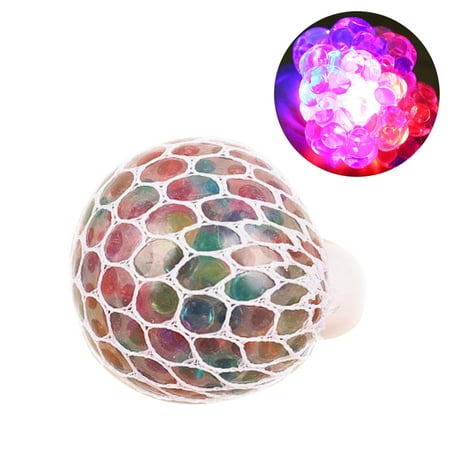 Mesh Squishy Ball Anti-stress Grape Balls Glowing Squeeze Toy Colorful Stress Relief Toys for People Aged over 15 Years