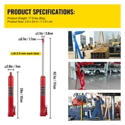 KFFKFF Hydraulic Long Ram Jack, 4 Tons Capacity, Single Piston, Flat Base, Manual Operation, Suitable for Garage Cranes, Engine Hoists, Red