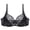 Black, variant on harmtty Women See-through Breathable Lace Flower Push Up Bra Underwear,White 44C