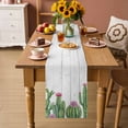 thumbnail image 2 of Green Cactus Tropical Table Runner 72 Inches, Grey Wooden Summer Bed Runner Dresser Scarves Tabletop for Indoor Outdoor Parties/Ceremony/Banquet, 18" x 72", 2 of 9