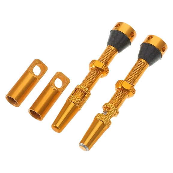 Worgeous 4Pcs Presta Valve Adapter Kit for Air Compressor with Valve Core Removal Tool Suitable for Tubeless Tires Golden