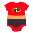 thumbnail image 4 of Disney Clothes Baby Boys 3-Pack Bodysuits – Pixar Newborn Outfit Set (Red/Orange/Blue) – 0/3M, 4 of 5