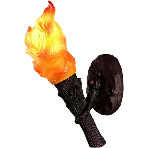 LED Flame Wall Light:Resin Sconces Wall Decor,Wireless Wall Sconces Retro Industrial Style,Wall Lamps Suitable for Bedroom Living Room Hallway Stairway And Doorway,Bulb Not Included,E27 Compatible