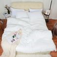 thumbnail image 2 of Unique Bargains Washed Polyester Duvet Cover Bedding Set with Pompoms Tassels,3-Pieces,, 2 of 10