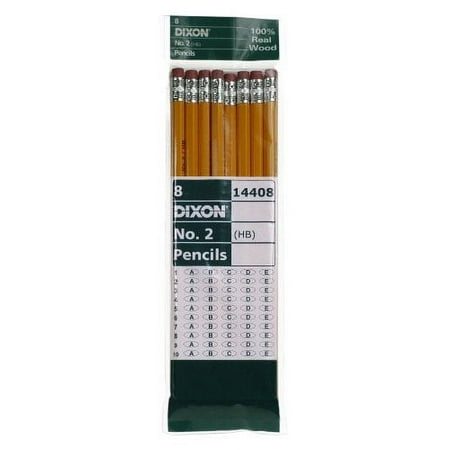 Dixon No. 2 Yellow Pencils, Wood-Cased, Black Core,