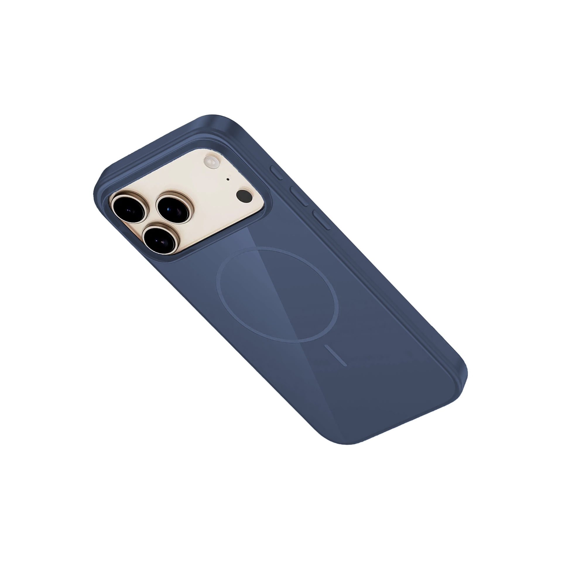 Minimalist Silicone Case with Built-In MagSafe for iPhone 17 Pro Max - Dark Blue