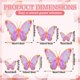thumbnail image 2 of Adhesivos de pared Outus con forma de mariposa, 48 unidades, papel rosa, 31 a 30 cm, 2 of 7