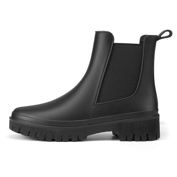 SMILIN Lightweight Women’s Waterproof Ankle Rain Boots, Slip-Resistant Garden Work Shoes,Black,Size 8
