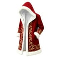 thumbnail image 3 of Santa Jacket Men Christmas Unisex Long Cardigan Fuzzy Flannel Jackets Winter Warm Coat Xmas Holiday, 3 of 4