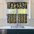 thumbnail image 3 of Boho Bloom Curtains 24 Inch Short - 3 Panel Rustic Farmhouse Set with Vintage Wildflower Print, Rod Pocket Kitchen Window, 3 of 6