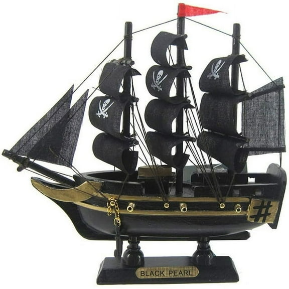 Chesapeake Bay 68704 Wood Black Pearl Pirate Ship Fully Assembled 6 Inches
