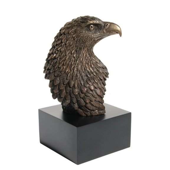 7.13 Inch Eagle Head on Plinth Cold Cast Bronze Sculpture Figurine