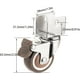 thumbnail image 2 of Paquete de 4 ruedas giratorias de soporte tipo U de 50 mm con freno de goma suave para soporte de flores para muebles (16 mm, 4 frenos), 2 of 3