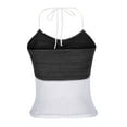 thumbnail image 5 of BVnarty Women's Rib Vacation Travel Clothes Backless Solid Color Plain Strappy Tanks for Teen Girls Camisole Sleeveless Spaghetti Strap Soft Comfy Cami Summer Crop Tops Trendy 2023 Black S, 5 of 8