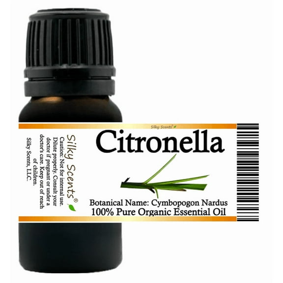 Citronella Organic Essential Oil 5 ml (1/6 fl oz) - 100% Pure and Natural by Silky Scents