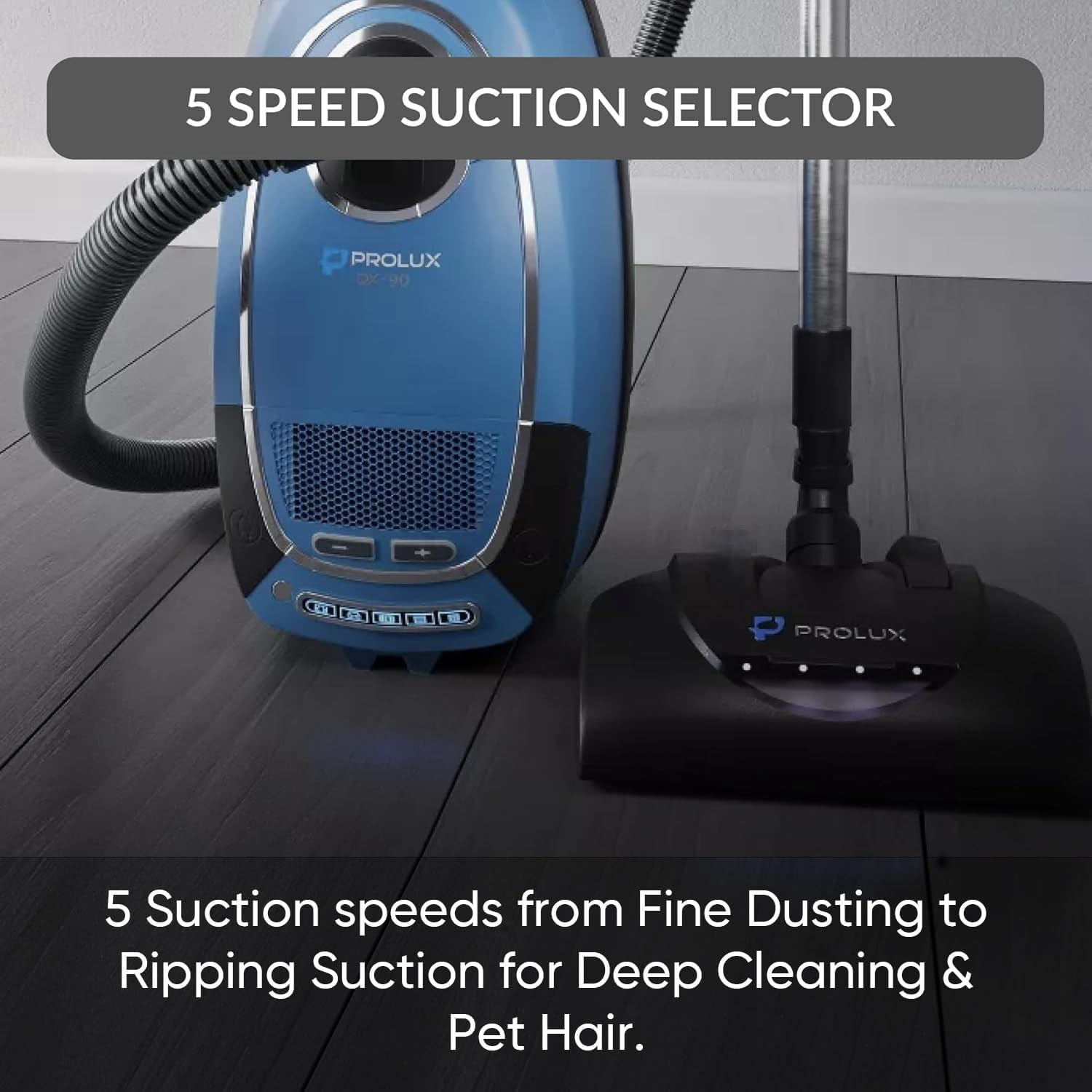 Prolux QX90 Canister Vacuum Cleaner with Electric Power Nozzle