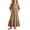 Khaki, variant on Auroural Girls Long Dresses Girls Summer Casual Solid Color Dress with Ruffles Short Sleeve Round-Neck Dress for 4-14Y