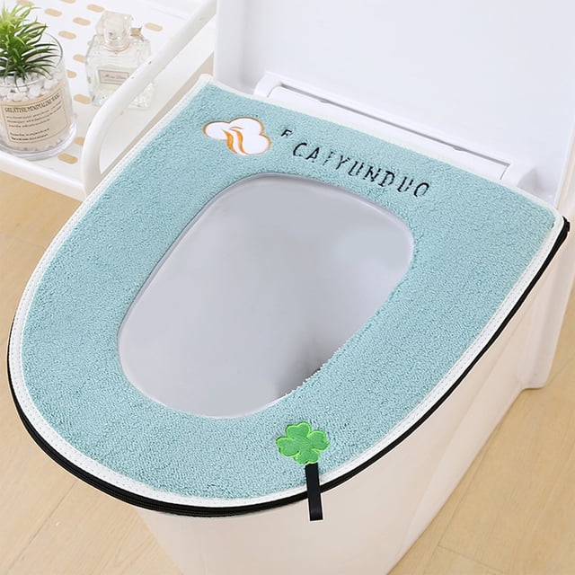 Toilet seat cushion with handle fully covered household toilet seat cushion detachable and washable toilet seat cushion suitable for all seasons