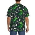 thumbnail image 5 of KLL T rex and Dinosaur Bone Print Men's Shirt Short Sleeve Button Down Summer Cuba Beach Shirts- 4X-Large, 5 of 7