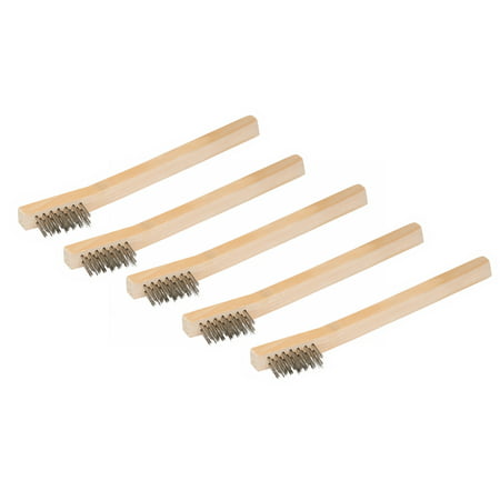 STEELMAN 42296 Stainless Steel 800 Bristle Count Wire Brush Wood Handle, 5 (Best Wood On Wood Lubricant)