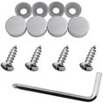 thumbnail image 2 of Stainless Steel License Plate Frame Self-Tapping Screws Fasteners ((4X) M5x16, Self-Tapping Screws + White Screw Covers), 2 of 4