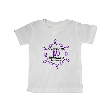 

Inktastic I Love My Dad Alzheimer s Awareness with Purple Hearts Gift Baby Boy or Baby Girl T-Shirt