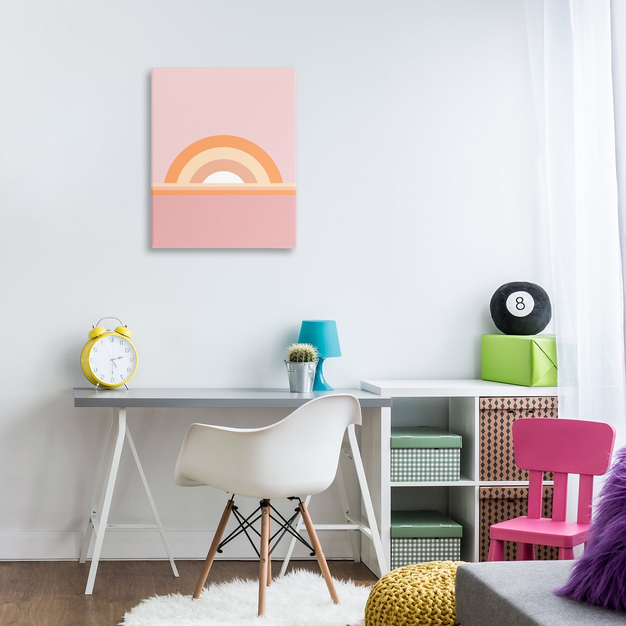 Stupell Industries Mauve & Orange Rainbow Abstract Painting Wrapped Canvas Art Print Wall Art, 24 x 30