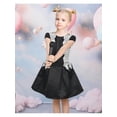 thumbnail image 4 of Sunny Fashion Girls Black Dress With White Lace Bow Cap Sleeve Casual Party 5 Years, 4 of 7
